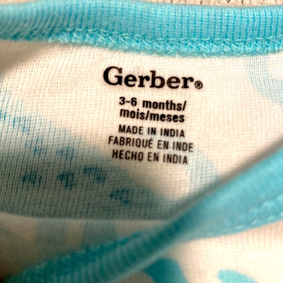 Set of 5 Gerber Short Sleeve Onesies Giraffe Moon Star Stripe Triangle, 3-6m - Picture 7 of 8